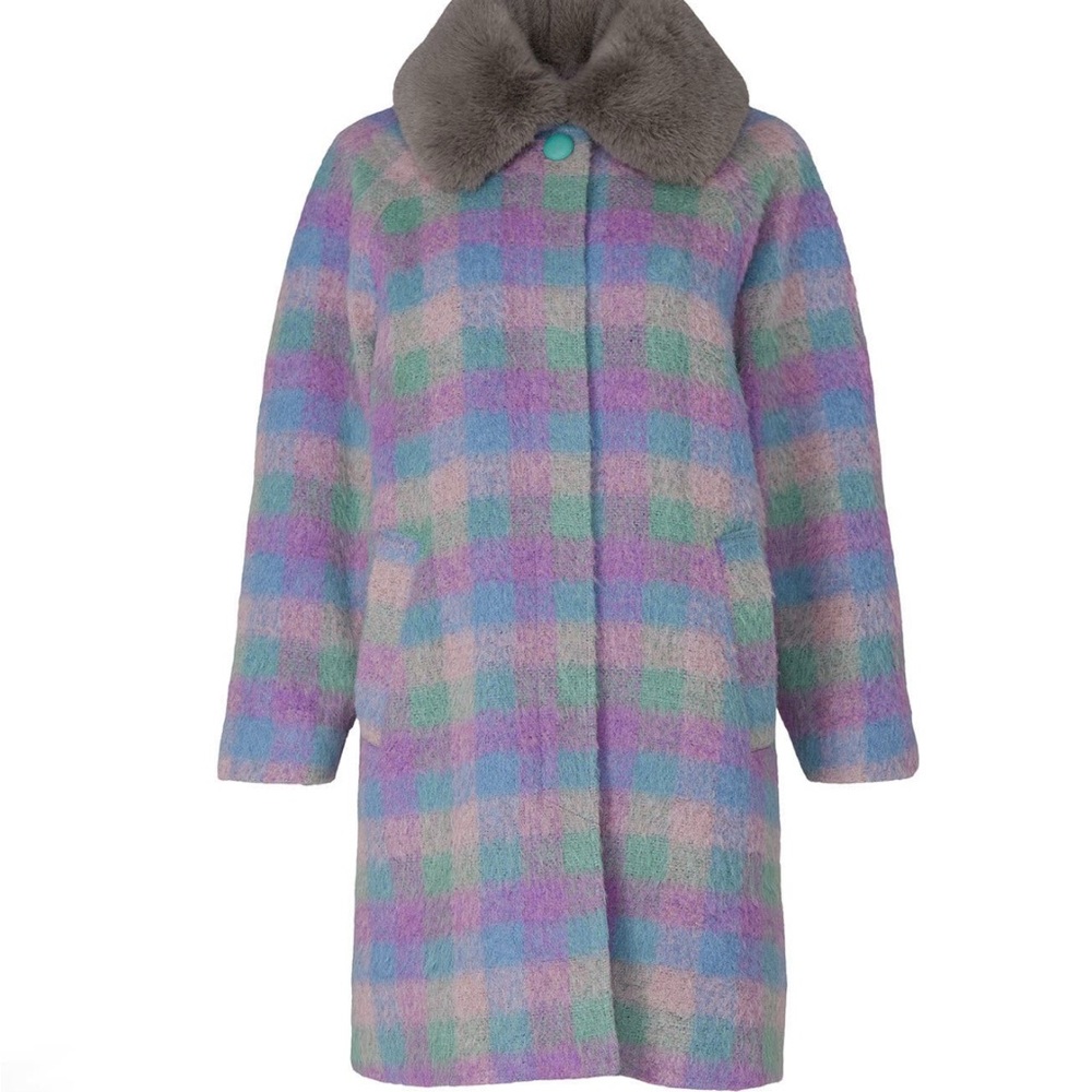 Tanya Taylor Womens Vikki Wool & Alpaca-Blend Coat Jacket L - Picture 2 of 5